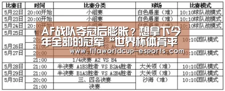 AF战队夺冠后膨胀?想拿下今年全部的冠军“世界杯体育平台”(图3) 世界杯高清直播
